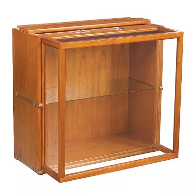 SGW Aktenschrank Vitrine mit Licht Bürosystem aus Holz