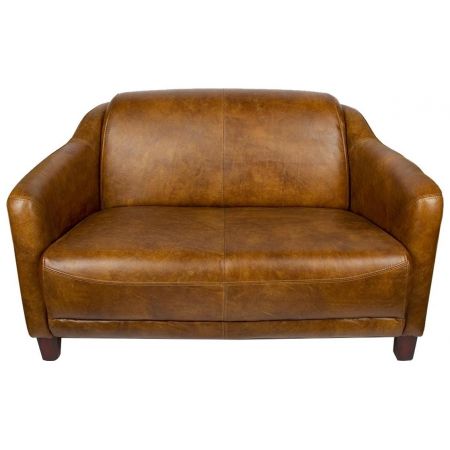 Retro Sofa Ledersofa Echtleder Vintage "Gentleman's Sofa Whisky"