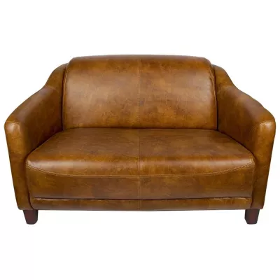 Retro Sofa Ledersofa Echtleder Vintage "Gentleman's Sofa Whisky"