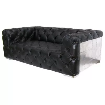 Chesterfield Sofa Echtleder Ledersofa "Aéro Black CF II"