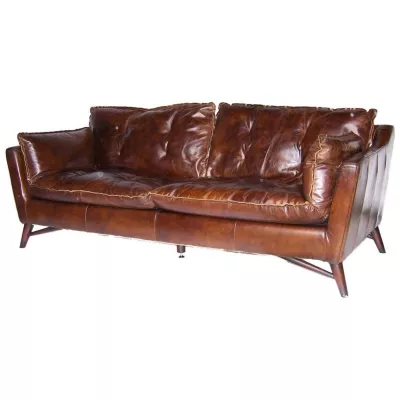 Ledersofa Vintage Retro Sofa "Canape Scandi"