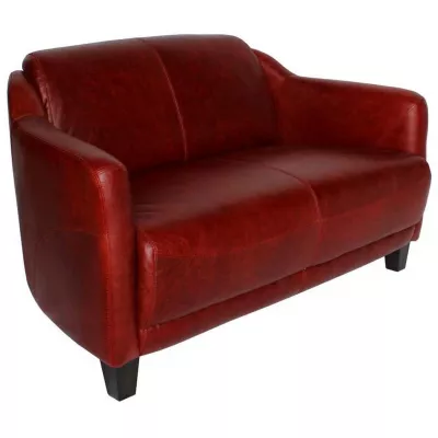 Klassisches Ledersofa Clubsofa Echtleder "Gentleman's Sofa Red"