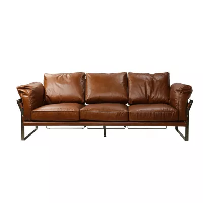 Stylishes Retro Ledersofa "Williamsburg" im Industrial Style