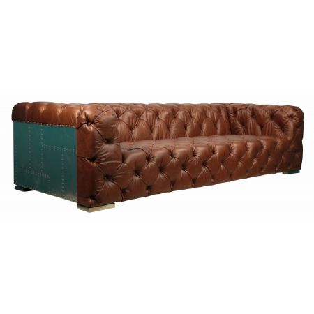 Stylishes Retro Ledersofa "Aero Brown" in Chesterfield Look