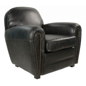 Französischer Clubsessel "Claude Schwarz" im Vintage Stil