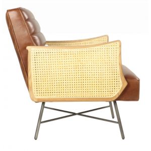 Attraktiver französischer Ledersessel Echtleder "Fauteuil"