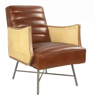 Attraktiver französischer Ledersessel Echtleder "Fauteuil"