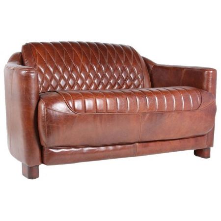 Klassisches Echtleder Retro Sofa "Canape Prestige"