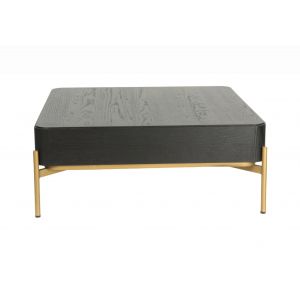 Industrie Sofatisch aus massivem Holz mit Schublade