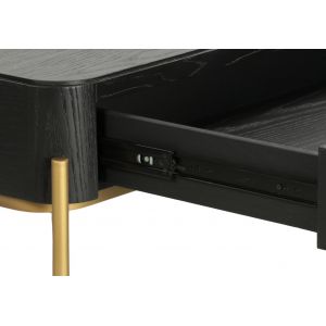 Industrie Sofatisch aus massivem Holz mit Schublade