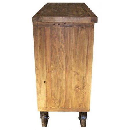 "Mary" Sideboard aus Massivholz und robusten Metallelementen im Landhausstil