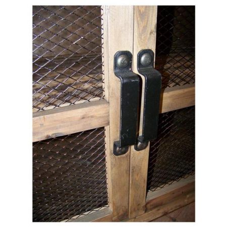 "Mary" Sideboard aus Massivholz und robusten Metallelementen im Landhausstil