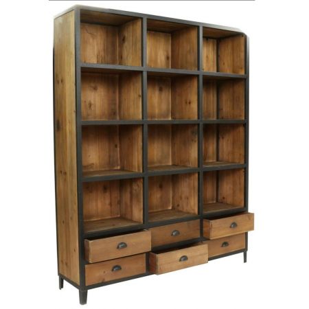 "Alexandra" Regal mit Massivholzelementen im Industial Style