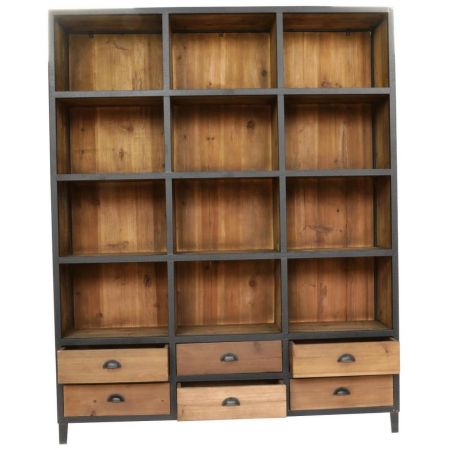 "Alexandra" Regal mit Massivholzelementen im Industial Style