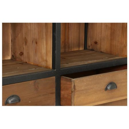 "Alexandra" Regal mit Massivholzelementen im Industial Style