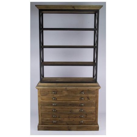 "Cora" Regal mit Massivholzelementen im Industial Style