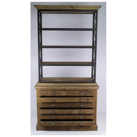 "Cora" Regal mit Massivholzelementen im Industial Style