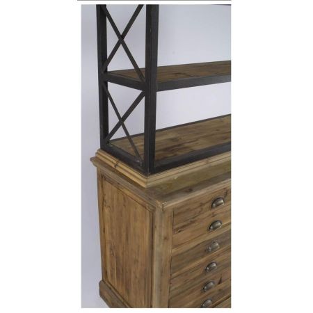 "Cora" Regal mit Massivholzelementen im Industial Style