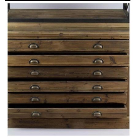 "Cora" Regal mit Massivholzelementen im Industial Style