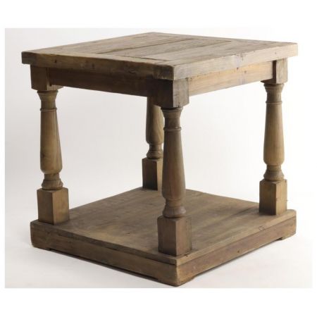 "Edmund" Beistelltisch mit Massivholzelementen im Jugendstil