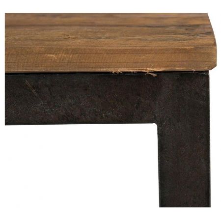 "Elmer" Beistelltisch mit Massivholzelementen und einem robusten Metallrahmen im Industrial Style