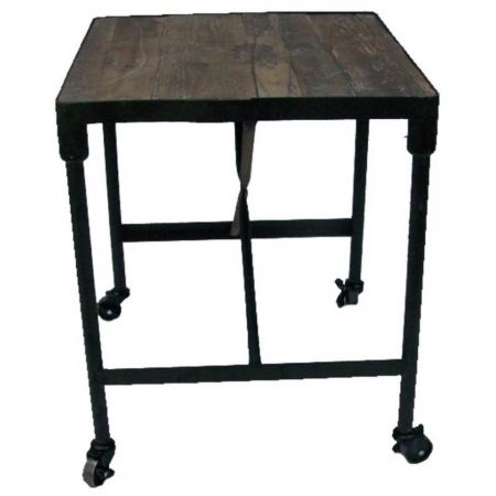 "Martin" Beistelltisch mit Massivholzelementen und einem robusten Metallrahmen im Industrial Style