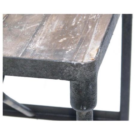 "Martin" Beistelltisch mit Massivholzelementen und einem robusten Metallrahmen im Industrial Style