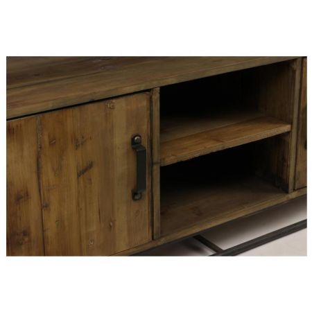 "Josie" Kommode mit Massivholzelementen und einem robusten Metallrahmen im Industrial Style