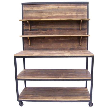 "Augustus" Konsole mit Massivholzelementen im Industial Style