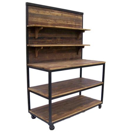 "Augustus" Konsole mit Massivholzelementen im Industial Style