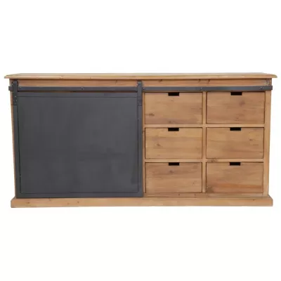 "Ida" Sideboard aus Massivholz und robusten Metallelementen im Industrial Style