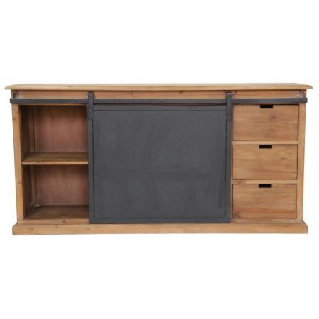 "Ida" Sideboard aus Massivholz und robusten Metallelementen im Industrial Style