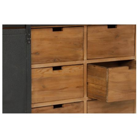 "Ida" Sideboard aus Massivholz und robusten Metallelementen im Industrial Style