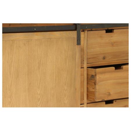 "Maggie" Sideboard aus Massivholz und robusten Metallelementen im Landhausstil