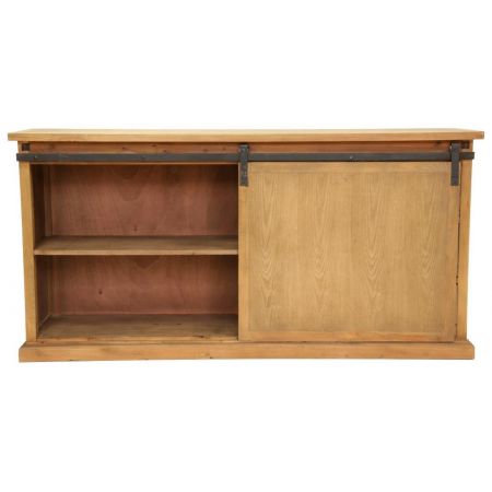 "Maggie" Sideboard aus Massivholz und robusten Metallelementen im Landhausstil