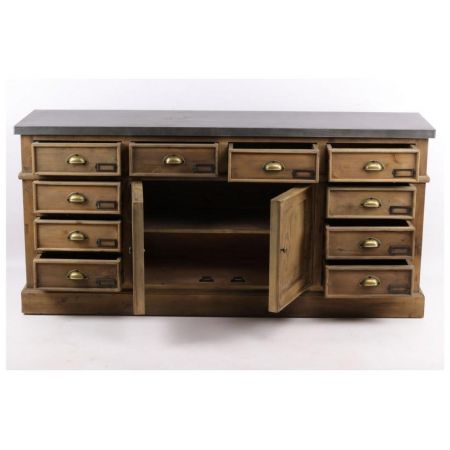 "Mabel" Sideboard aus Massivholz und robusten Metallelementen im Industrial Style