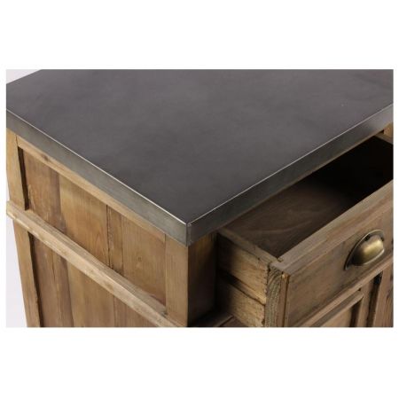 "Mabel" Sideboard aus Massivholz und robusten Metallelementen im Industrial Style