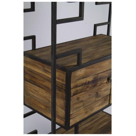 "Cassius" Regal mit Massivholzelementen im Bauhausstil