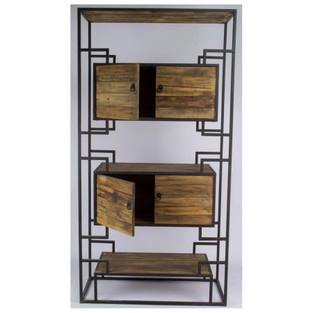 "Cassius" Regal mit Massivholzelementen im Bauhausstil