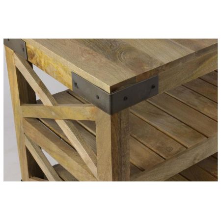 "Emma" Konsole aus Massivholz und robusten Metallelementen im Industrial Style