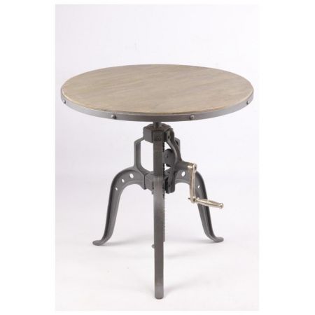 Industrial Style Esstisch 90 cm ?, höhenverstellbar mit Kurbel
