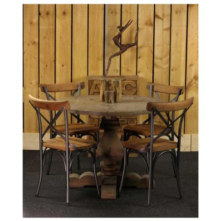 Rustikaler Esstisch Nala, rund