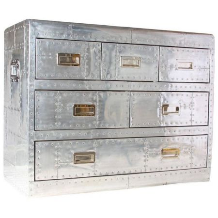 Morris "Sylvia" Kommode aus Holz und robusten Metall im Art déco Stil