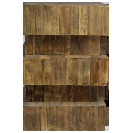 "Rayne" Beistelltisch mit robusten Massivholzelementen im Mid Century Stil