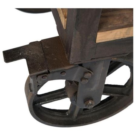 "Fannie" Konsolentisch aus Massivholz und robusten Metallelementen im Industrial Style