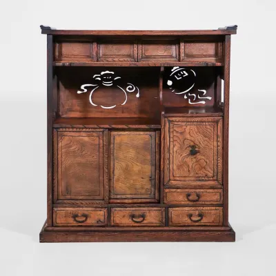 Antiker Japanischer Teeschrank – Cha Tansu aus dem 19. Jahrhunder