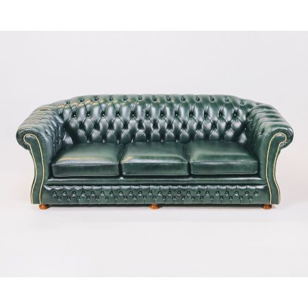 "Jaxon" original Chesterfield Sofa Echtleder 3-Sitzer englisches Ledersofa