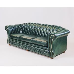 "Jaxon" original Chesterfield Sofa Echtleder 3-Sitzer englisches Ledersofa