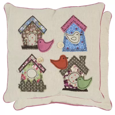 Clayre & Eef Zierkissen Vogelhäuschen ca. 25 x 25 cm