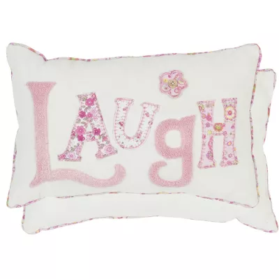 Clayre & Eef Zierkissen LAUGH rosa ca. 36 x 23 cm